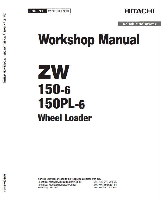 Hitachi ZW150-6 Wheel Loader Service Repair Manual Workshop Guide