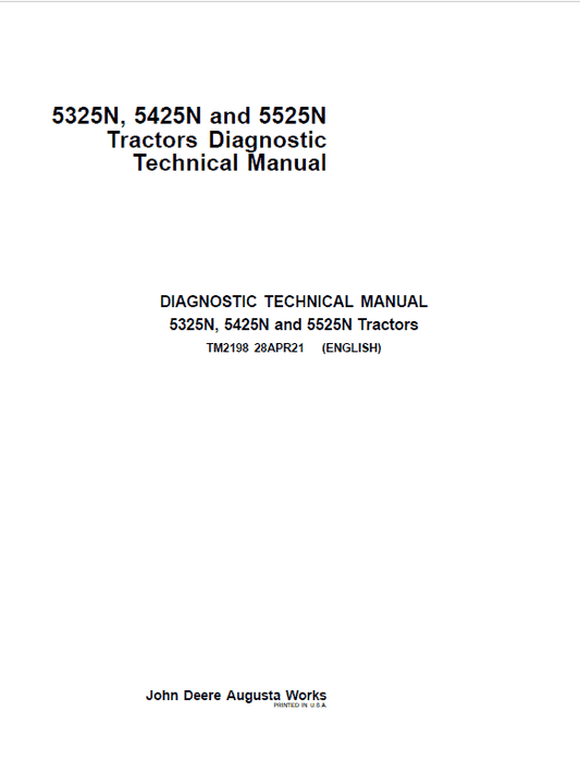 John Deere 5325N, 5425N, 5525N Tractors Repair Technical Manual Workshop Guide