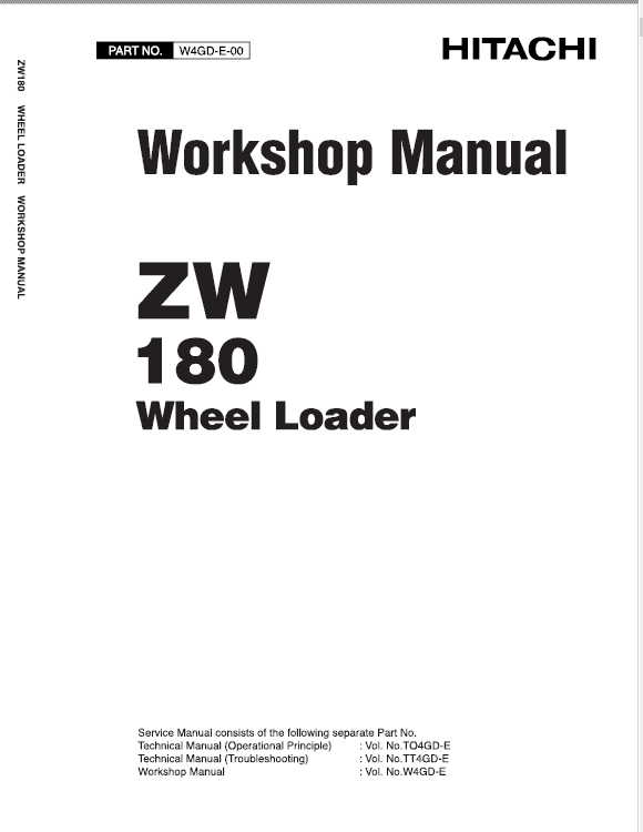 Hitachi ZW180 Wheel Loader Service Repair Manual Workshop Guide