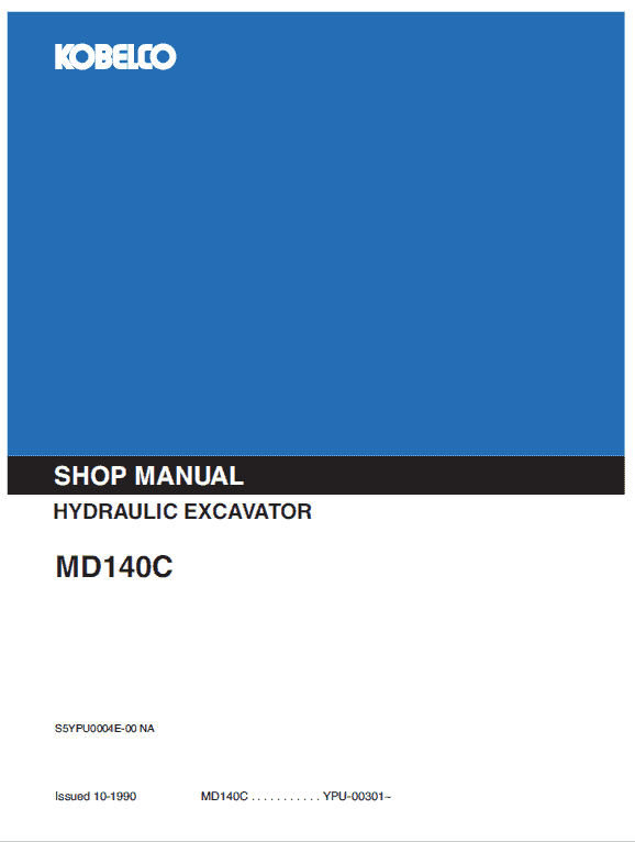 Kobelco MD140C Excavator Service Manual Workshop Guide