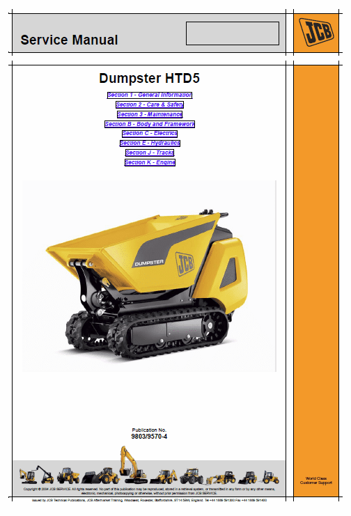 JCB HTD5 Dumpster Service Manual Workshop Guide