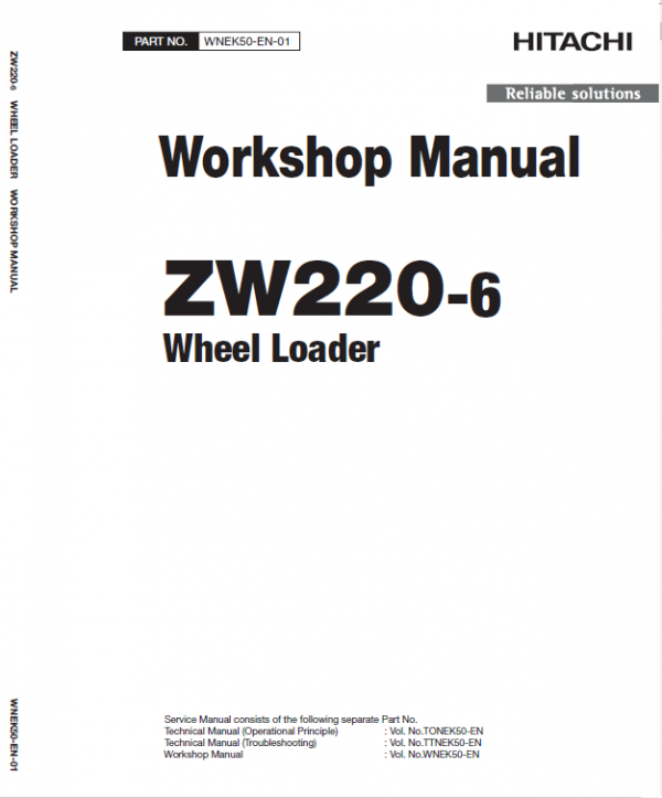 Hitachi ZW220-6 Wheel Loader Service Repair Manual Workshop Guide