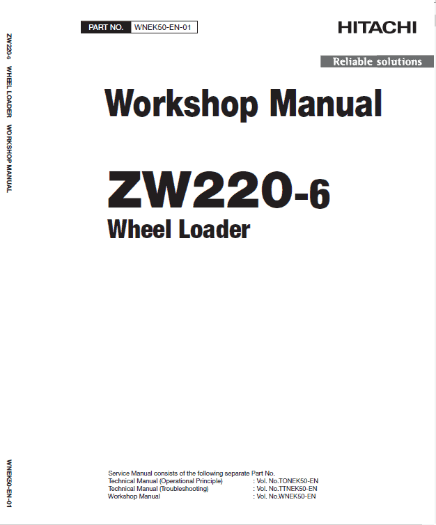 Hitachi ZW220-6 Wheel Loader Service Repair Manual Workshop Guide