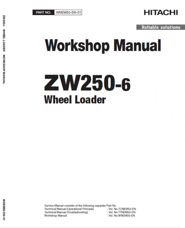 Hitachi ZW250-6 Wheel Loader Service Repair Manual Workshop Guide