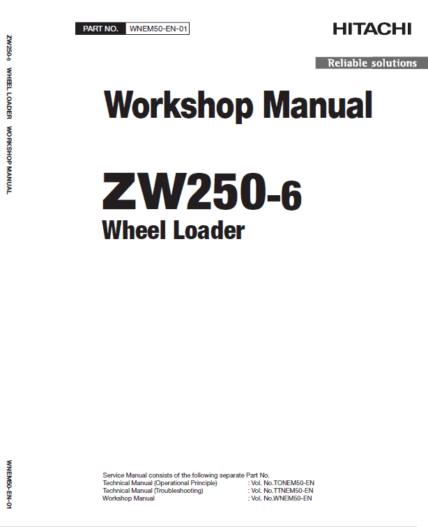 Hitachi ZW250-6 Wheel Loader Service Repair Manual Workshop Guide