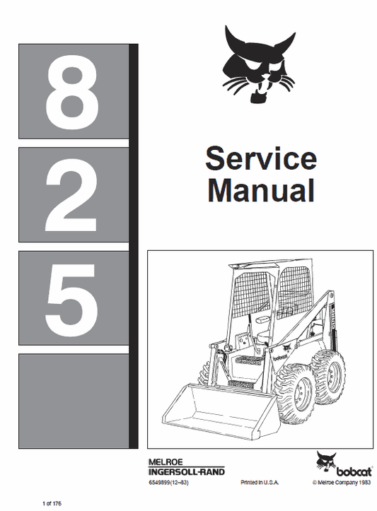 Bobcat 825 Skid-Steer Loader Service Manual Workshop Guide