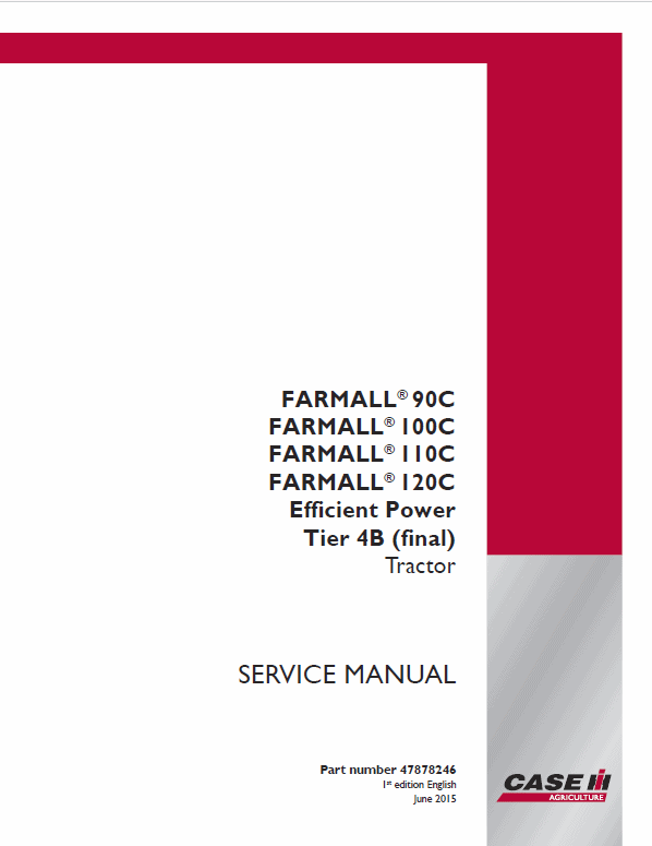 Case Farmall 90C, 100C, 110C, 120C Efficient Power Tractor Service Manual Workshop Guide