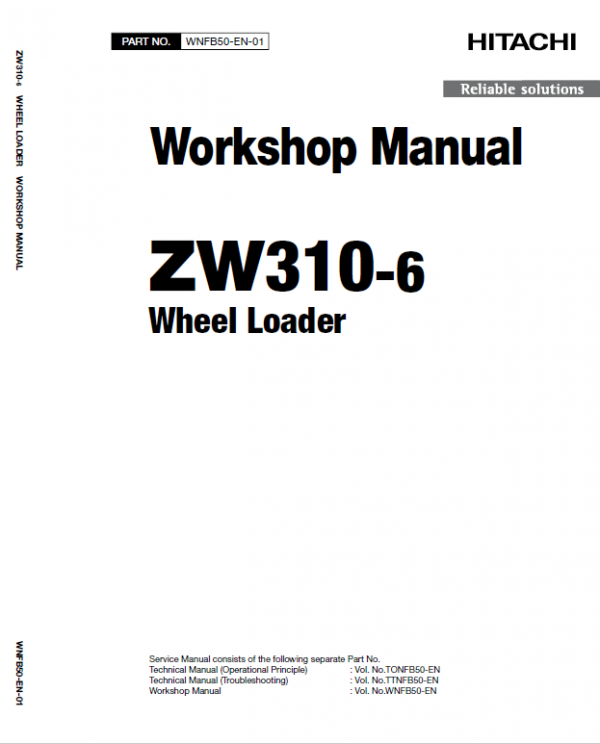 Hitachi ZW310-6 Wheel Loader Service Repair Manual Workshop Guide