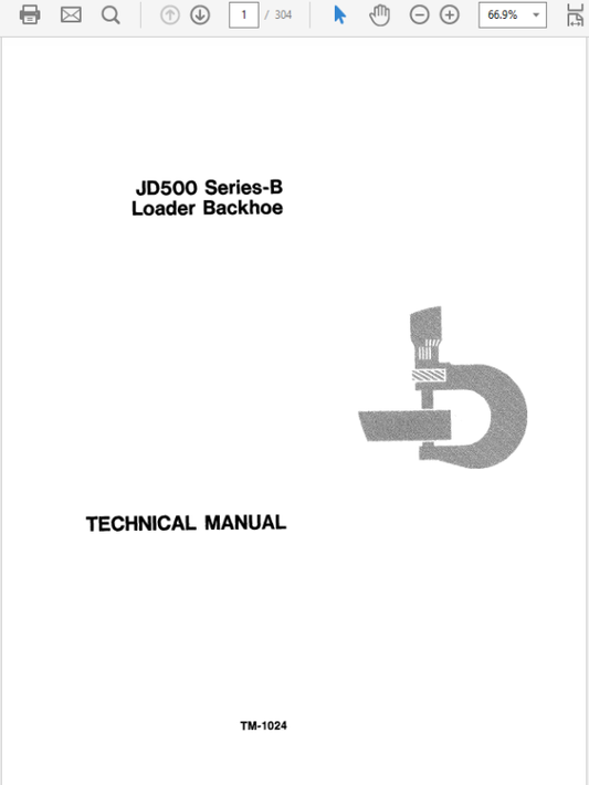 John Deere 500B Backhoe Loader Repair Technical Manual (TM1024) Workshop Guide