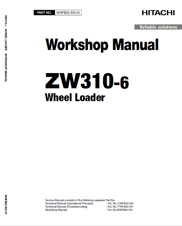 Hitachi ZW310-6 Wheel Loader Service Repair Manual Workshop Guide