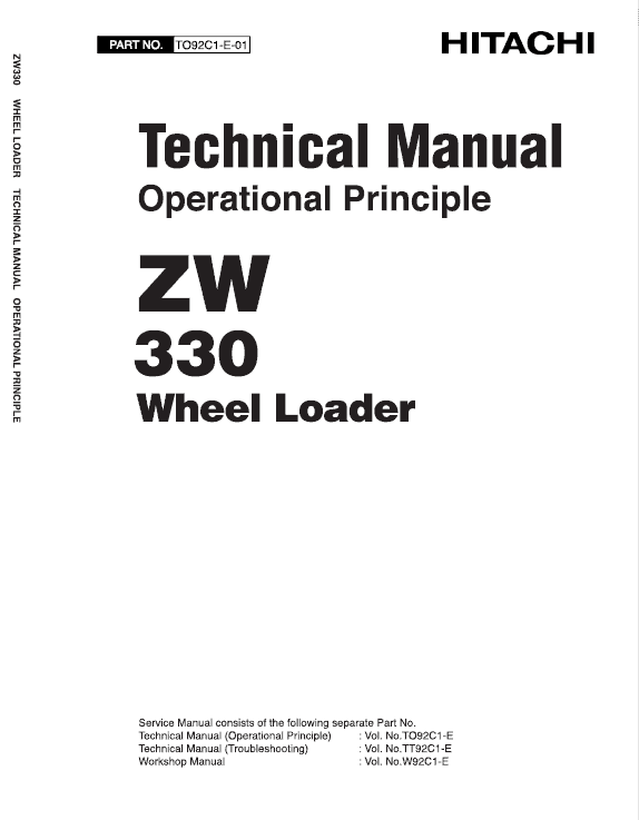 Hitachi ZW330, ZW330-6 Wheel Loader Service Repair Manual Workshop Guide