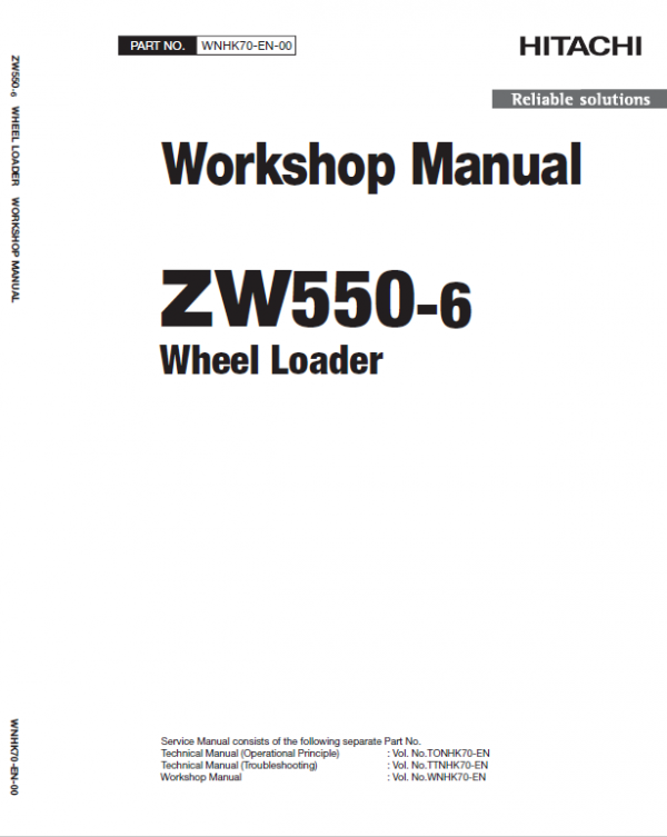 Hitachi ZW550-6 Wheel Loader Service Repair Manual Workshop Guide