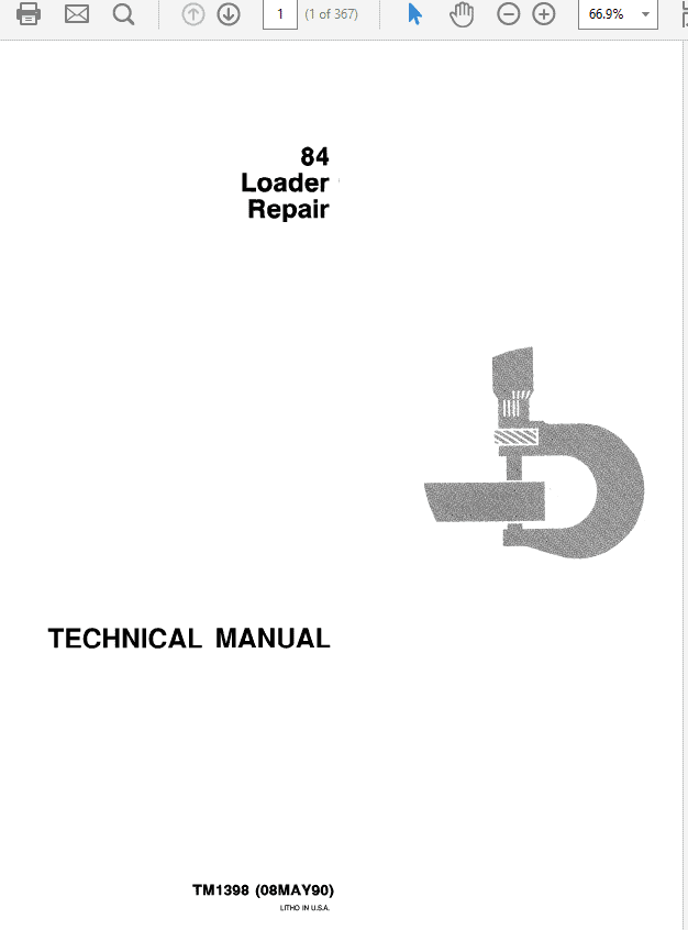 John Deere 84 Loader Repair Technical Manual (TM1397 and TM1398) Workshop Guide