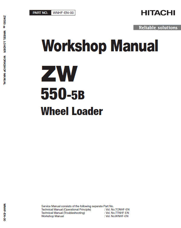 Hitachi ZW550-5B Wheel Loader Service Repair Manual Workshop Guide