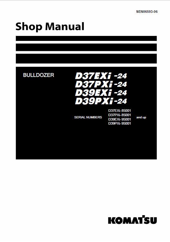 Komatsu D37EXi-24, D37PXi-24, D39EXi-24, D39PXi-24 Dozer Service Manual Workshop Guide