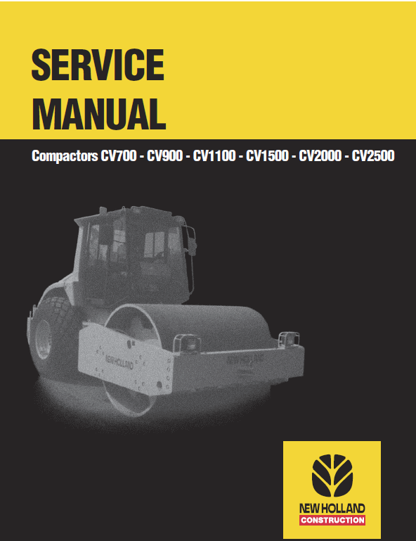 New Holland CV1500, CV2000, CV2500 Compactor Service Manual Workshop Guide