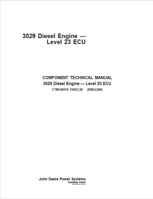 John Deere 3029 Diesel Engine Level 23 ECU Component Technical Manual (CTM120619) Workshop Guide