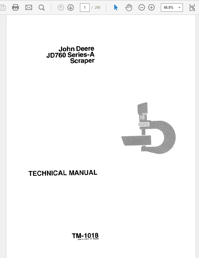 John Deere 760A Scraper Repair Technical Manual (TM1018) Workshop Guide