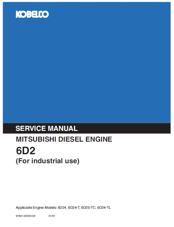 Mitsubishi 6D24, 6D24-T, 6D25-TC Engine Workshop Service Manual Workshop Guide