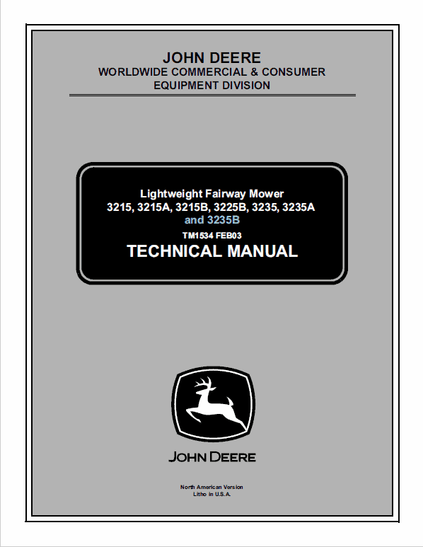 John Deere 3215A, 3215B, 3225B, 3235A and 3235B Mower Technical Manual Workshop Guide