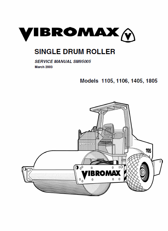 JCB Vibromax 1105, 1106, 1405, 1805 Single Drum Roller Service Manual Workshop Guide