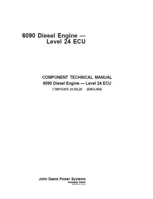 John Deere 6090 Diesel Engine Level 24 ECU Component Technical Manual (CTM115419) Workshop Guide