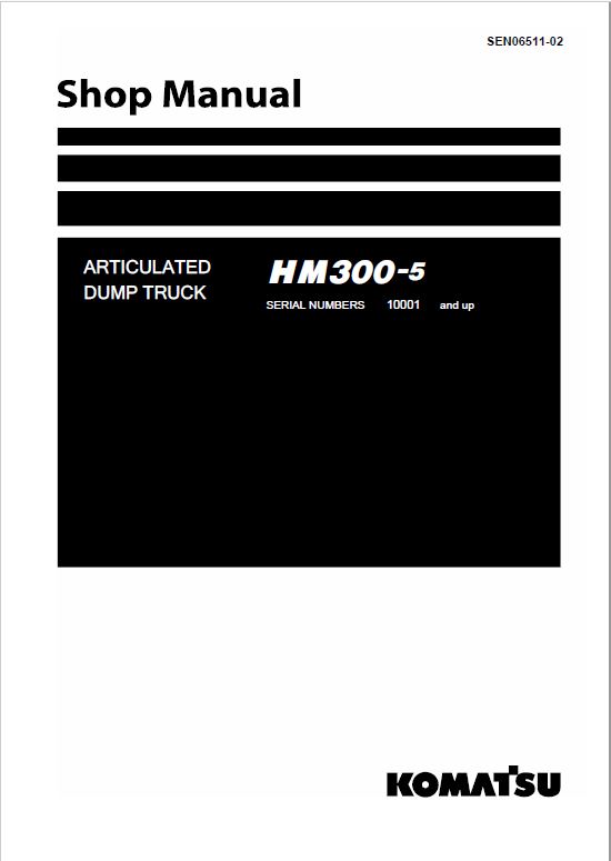 Komatsu HM300-5 Dump Truck Service Manual Workshop Guide
