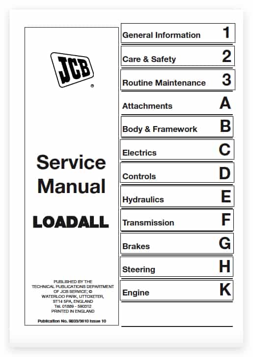 JCB 520-55, 526-55 RS and AWS Loadall Service Manual Workshop Guide