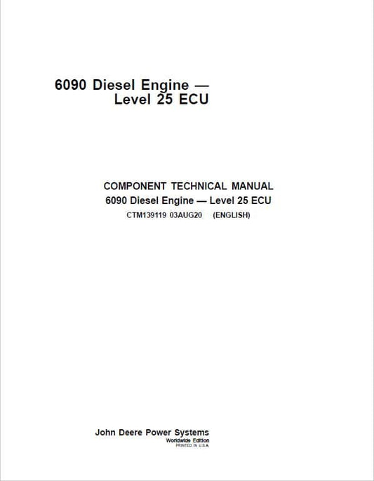 John Deere 6090 Diesel Engine Level 25 ECU Component Technical Manual (CTM139119) Workshop Guide