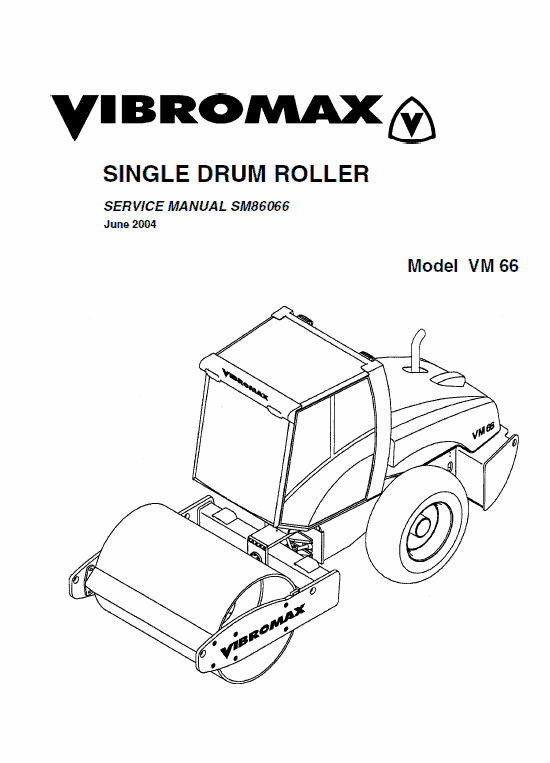 JCB Vibromax VM66 Single Drum Roller Service Manual Workshop Guide