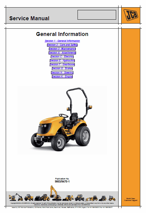 JCB 323, 327 HST Tractor Service Manual Workshop Guide
