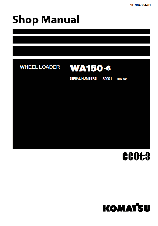 Komatsu WA150-6 Wheel Loader Service Manual Workshop Guide