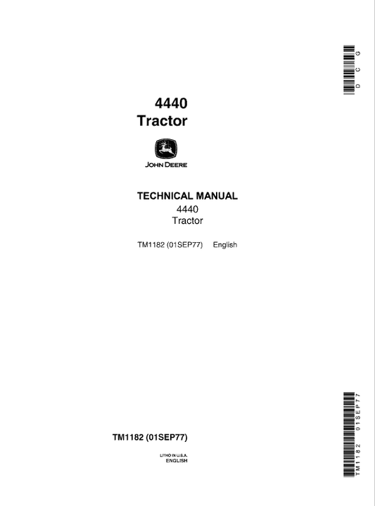 John Deere 4440 Tractor Repair Technical Manual Workshop Guide