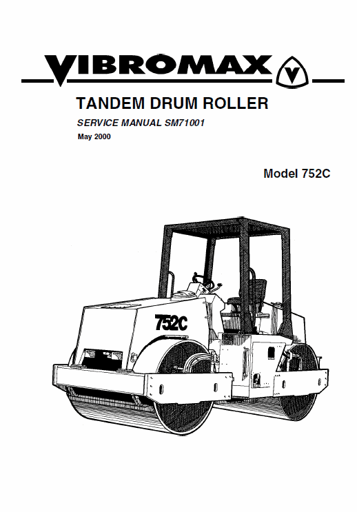 JCB Vibromax 752C Tandum Drum Roller Service Manual Workshop Guide