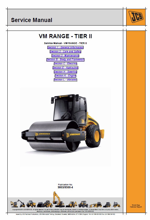 JCB Vibromax VM46D, VM75D, VM115D, VM132D, VM146D, VM166D, VM200D Service Manual Workshop Guide