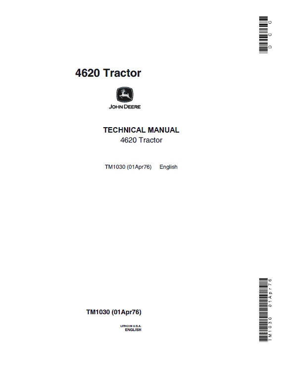 John Deere 4620 Tractor Repair Technical Manual Workshop Guide