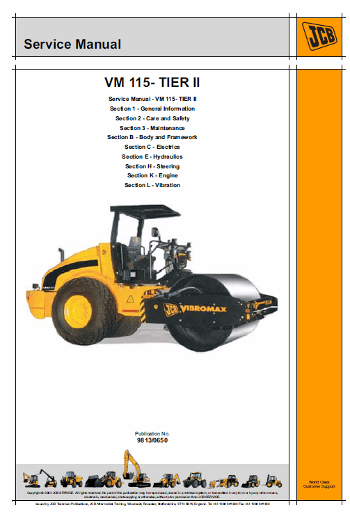 JCB Vibromax VM115 TIER 2 Service Manual Workshop Guide