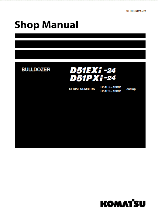 Komatsu D51EXi-24, D51PXi-24 Dozer Service Manual Workshop Guide
