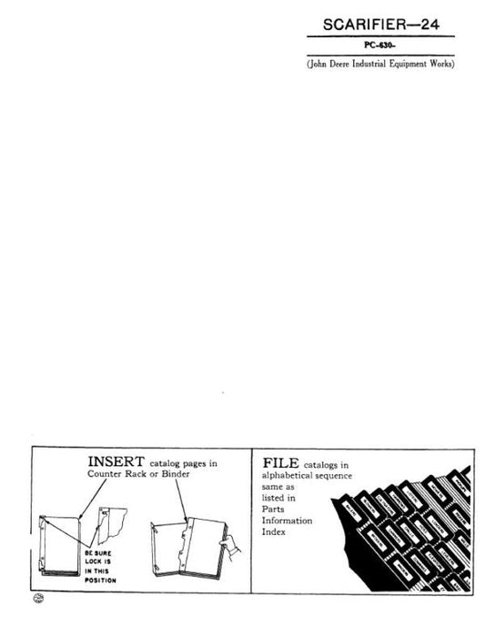 John Deere 24 Scarifier Attachments Parts Catalog Manual – PC630 Workshop Guide