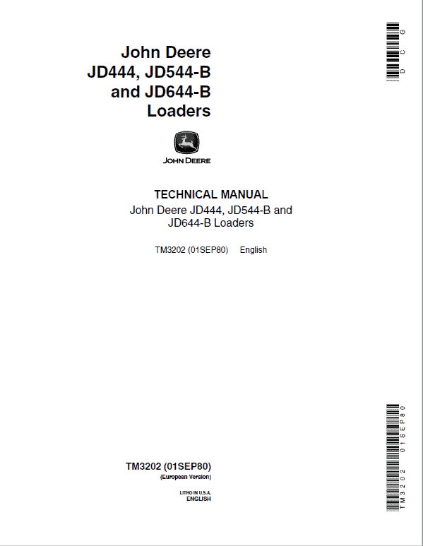 John Deere 444 Loader Repair Technical Manual (TM1162 and TM3202) Workshop Guide