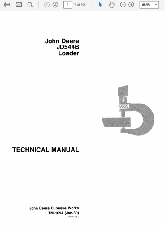 John Deere 544B Loader Repair Technical Manual (TM1094 and TM3202) Workshop Guide