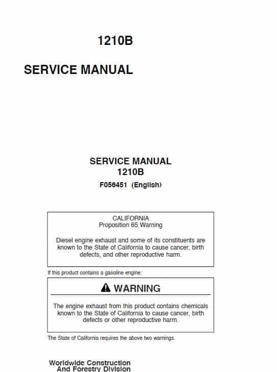 Timberjack 1210B Harvester Service Repair Manual Workshop Guide