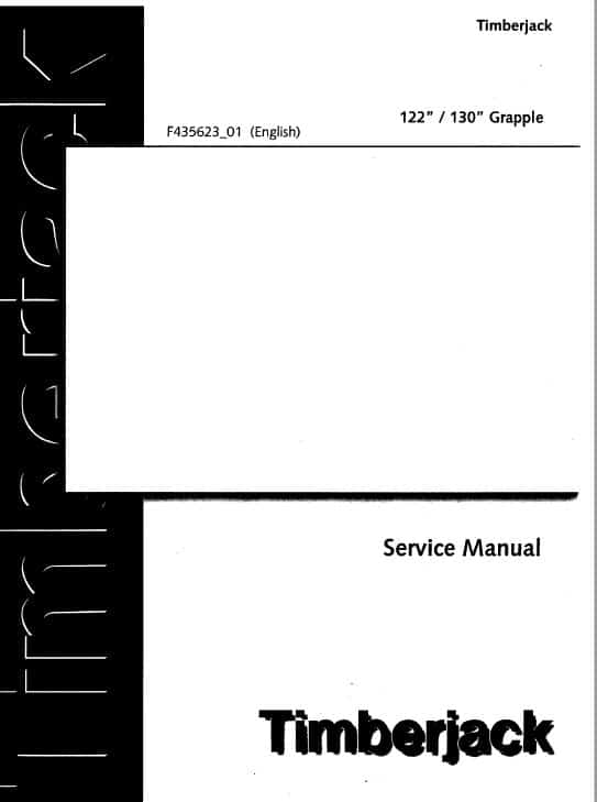 Timberjack 122, 130 Grapple Service Repair Manual Workshop Guide