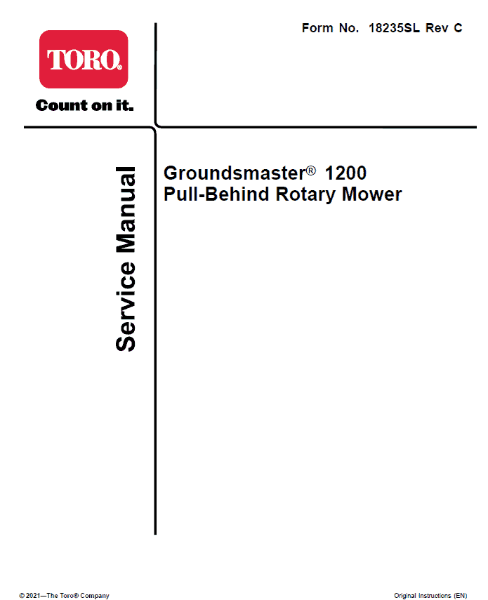 Toro Groundsmaster 1200 Service Repair Manual Workshop Guide