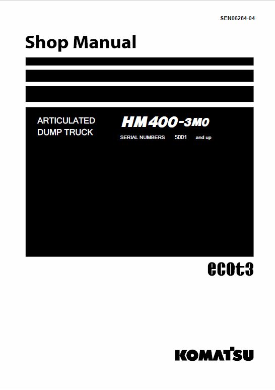 Komatsu HM400-3M0 Dump Truck Service Manual Workshop Guide