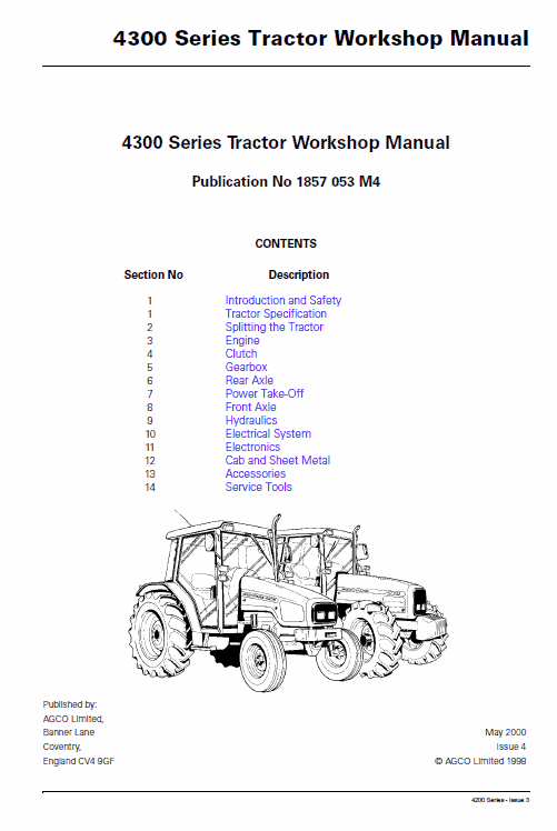 Massey Ferguson 4345, 4355, 4360, 4365, 4370 Tractor Service Manual Workshop Guide
