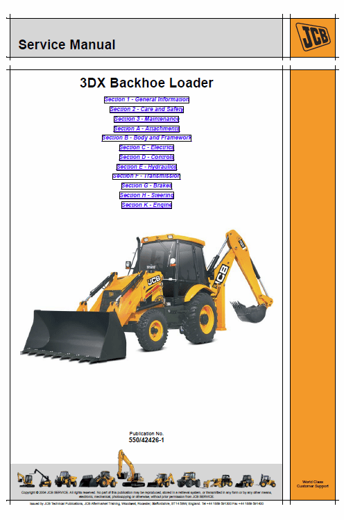 JCB 3DX Backhoe Loader Service Manual Workshop Guide