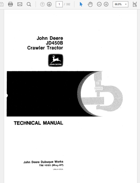 John Deere 450B Crawler Tractor Repair Technical Manual (TM1033) Workshop Guide
