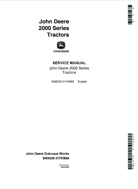John Deere 2010 Wheel Tractor Repair Technical Manual Workshop Guide