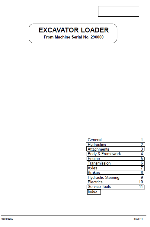 JCB 3CX, 4CX Backhoe Loader Service Repair Manual (SN 290000 – 400000) Workshop Guide